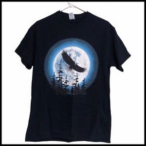 Patriotic American Bald Eagle Shirt USA Animal logo black moon vintage Great med